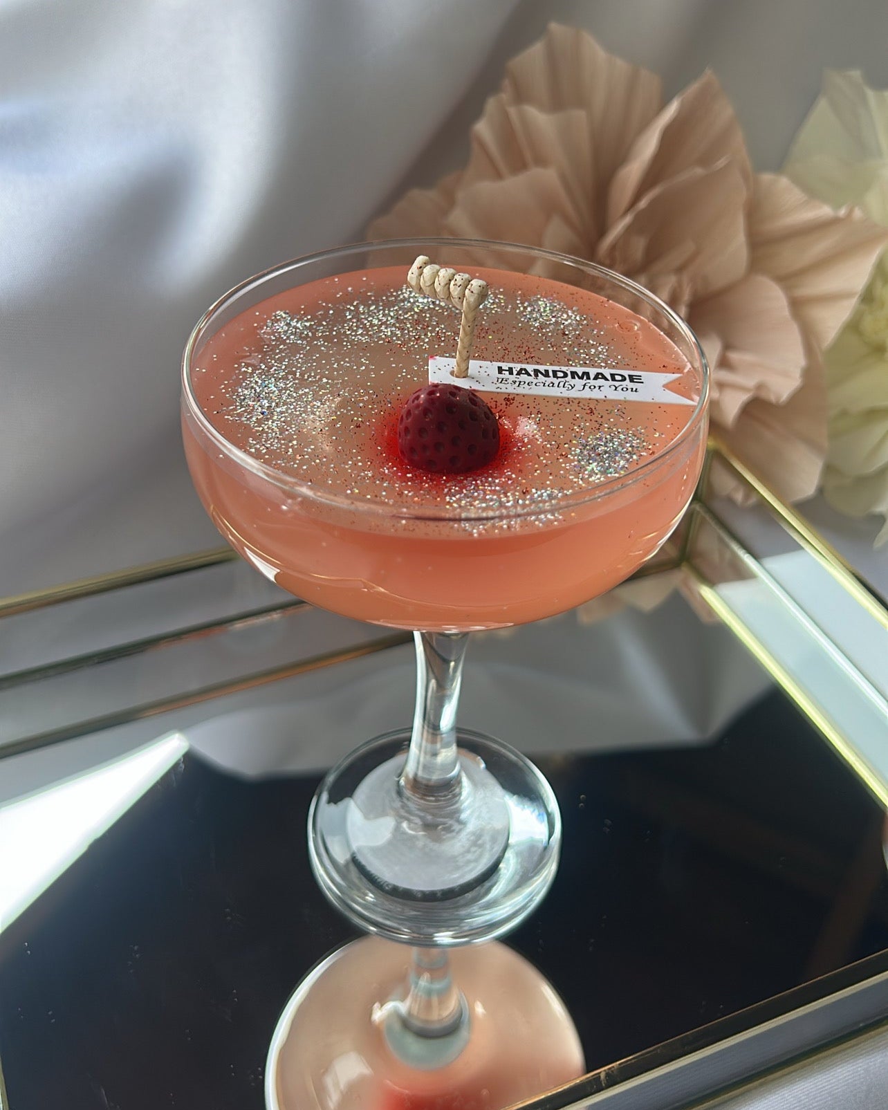 Pink Champagne Candle