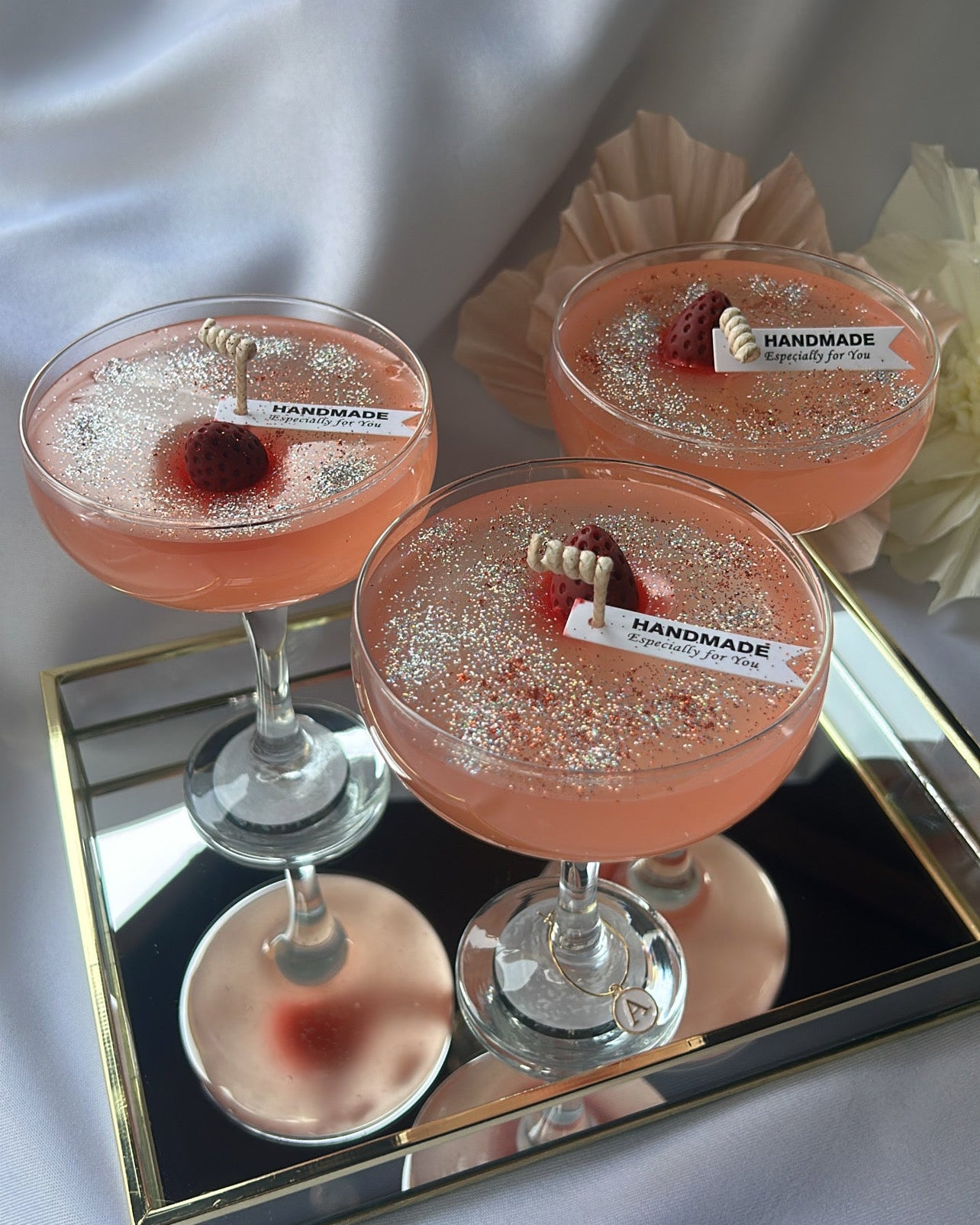 Pink Champagne Candle